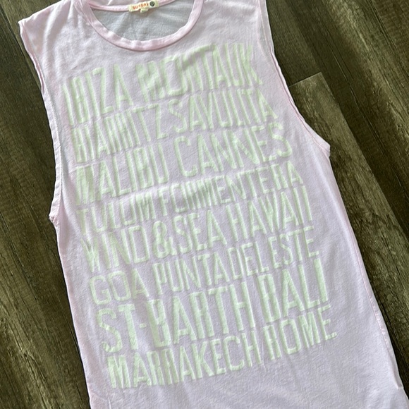 Sundry “destinations” graphic light pink sleeveless tank top or mini dress - Picture 4 of 9